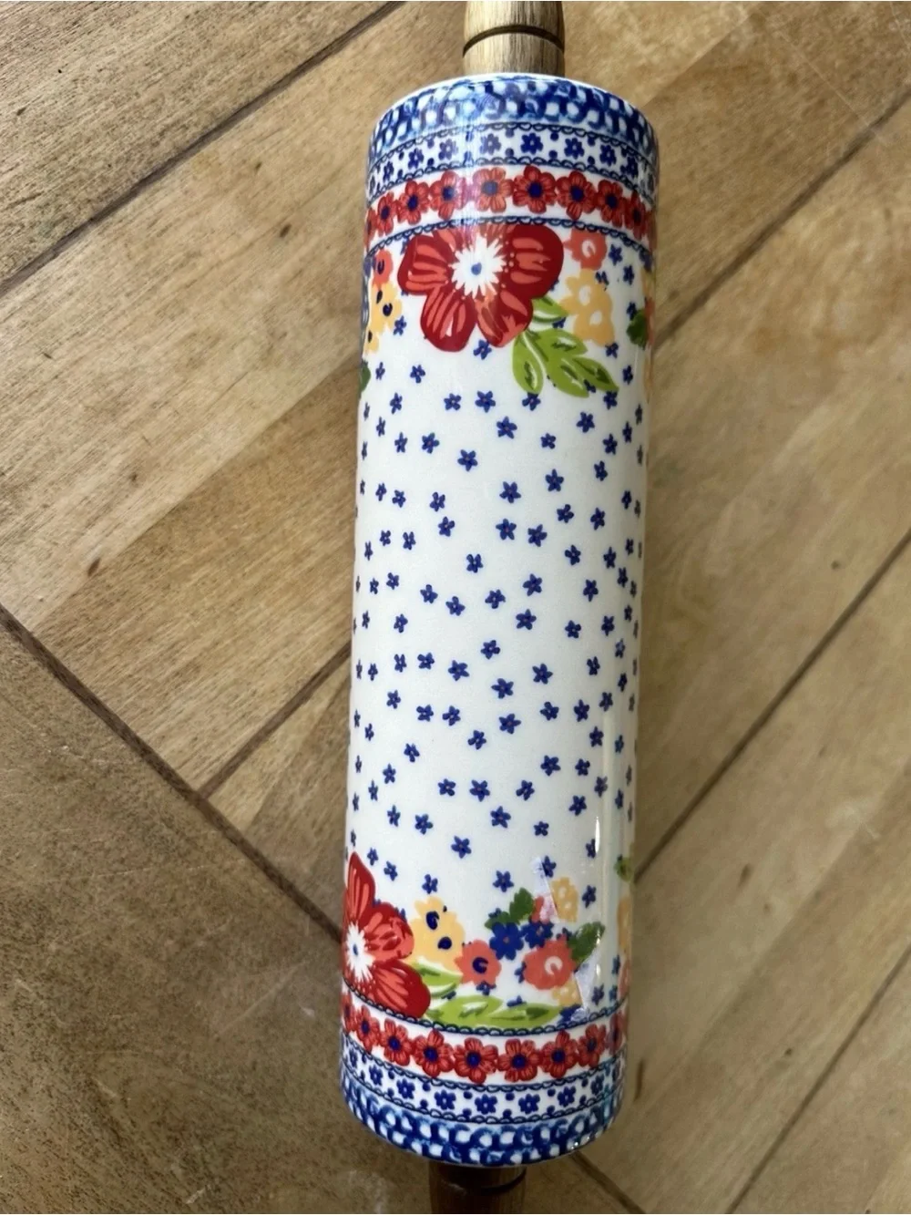 Pioneer Woman Dazzling DahliasCeramic Rolling Pin